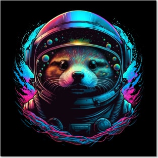 Retrowave Otter Space Posters and Art